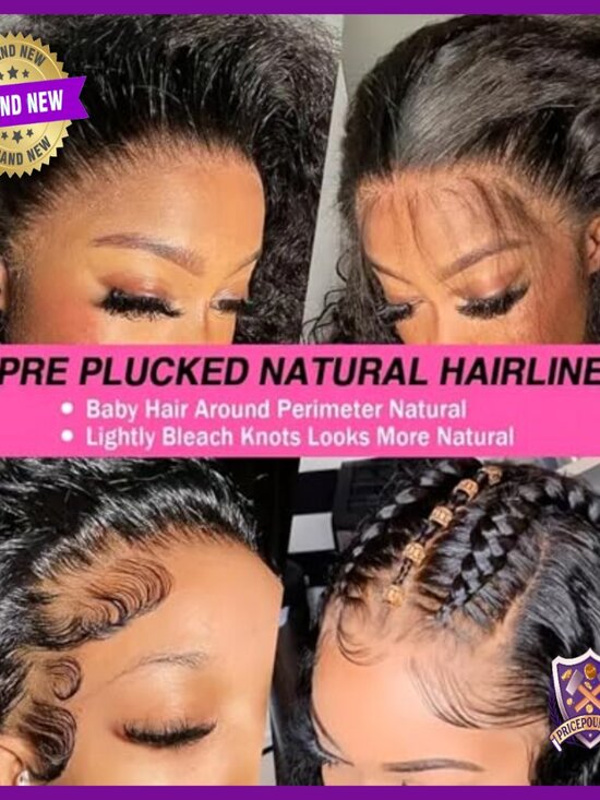 13x6 HD Lace Front Wig Human Hair Deep Wave 200% Density Glueless main image 5